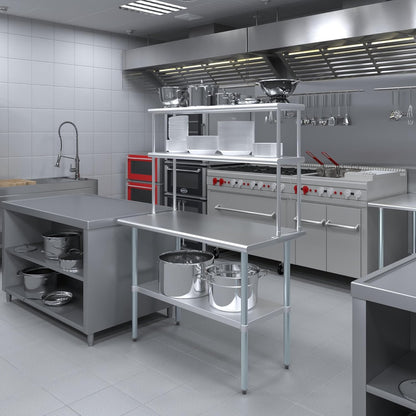 AmGood Double OverShelf Stainless Steel NSF - Many (48" Long x 12" Deep)