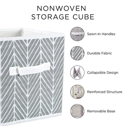 DII Non Woven Polyester Storage Bin, Chevron, Black, Small Set of 2