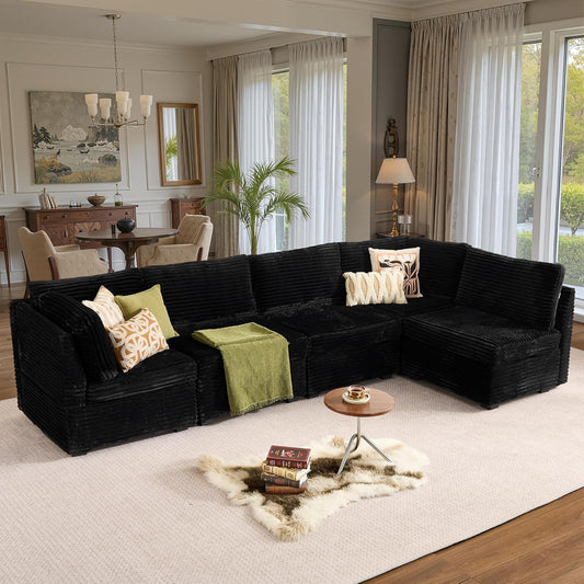 ovios Sectional Sofa Couch with L-Shape Chaise Oversized, Comfy Modular Cloud Couches with Deep