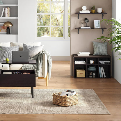 DINZI LVJ Long Wall Shelves, 23.6 Inch Wall Mounted Shelves Set of 2, Easy-to-Install, Wall Storage Ledges with Sturdy Metal Brackets for Living Room, Bathroom, Bedroom, Kitchen, Espresso