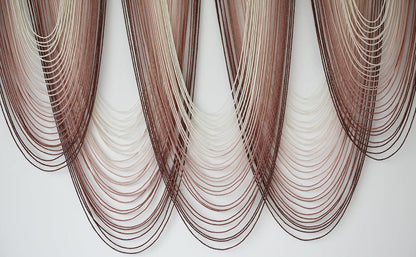 IOWER Macrame Wall Hanging Pink Dip-Dyed Large Macrame Wall Decor For Living Room Boho Fiber Art 57" W x 41" L