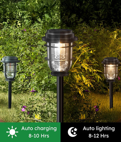 Solar Pathway Light, Bright Auto Garden Lights Decor - Durable Landscape Lighting for Lawn, Patio, Walkway, Driveway, Housewarming Gift Ideas