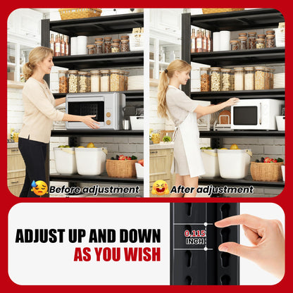 FOSTOKO Storage Shelves, 5-Tier Garage Shelving, Adjustable Heavy Duty Shelving Units, Metal