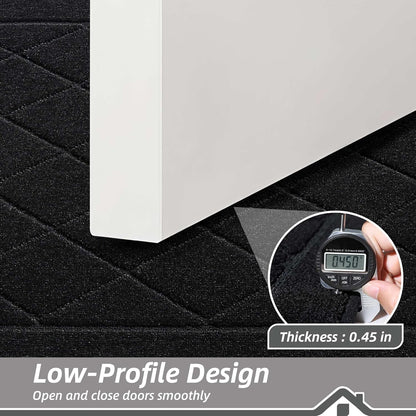 BEQHAUSE Dirt Trapper Door Mat 24" x 36", Doormat Non-Slip Entryway Rugs Washable, Dog Door Mat Stain Resistant and Absorbent Welcome Floor Mat for Front Back Door, Muddy Wet Shoes & Paws, Black