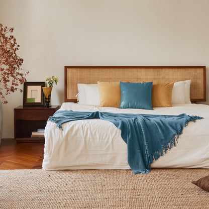 lifein Throw Blanket for Couch, Soft Boho Decor Bed Throw,Cozy Blue Chenille Knitted Small Farmhouse Lightweight Throw for Spring(Sky Blue,60 * 80")