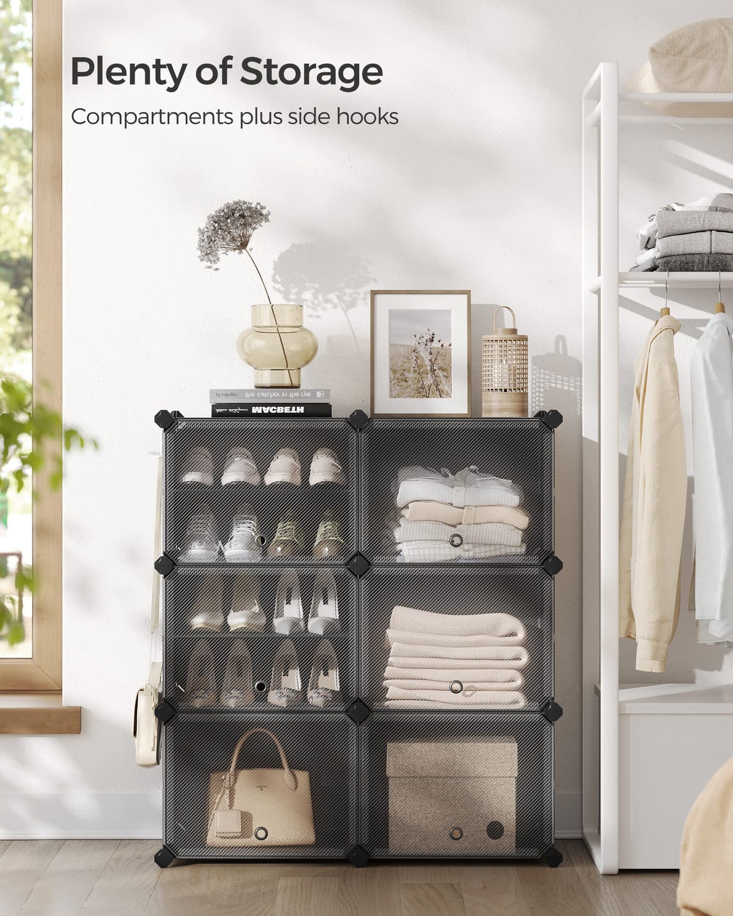SONGMICS Shoe Rack Organizer, 6-Tier Shoe Storage Cabinet for Closet and Entryway, Holds 24 Pairs
