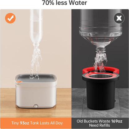 KZKR Spin Mop and Bucket Set with Self Separation Dirty and Clean Water System, Self Wringing 360° Rotating Square Mop Head for Home Floors Cleaning (1.0 Mop and Bucket Set (4 Pads))