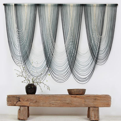 IOWER Large Macrame Wall Hanging Dip-Dyed Macrame Wall Decor Boho Wall Decor Craftsmanship Fiber Art 57" W x 41" L
