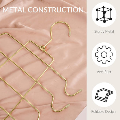 ZEDODIER 4 Pack Space Saving Bra Hangers, Non-Slip Tank Top Hanger, Closet Organizers and Storage for Camisoles Tank Tops Bras Ties Swimsuits Strappy Dress, Gold