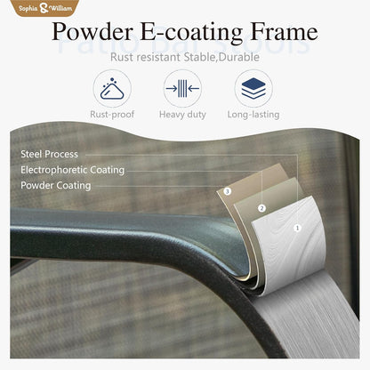 Sophia & William Outdoor Bar Set, Patio Bar Table and Chairs Set, Bar Height Patio Set - 6 x Swivel Bar Chairs(Grey), 1 x Rectangular Bar Table(Black)