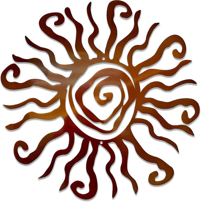 Riverside Designs Wacky Sun Metal Wall Art Indoor/Outdoor Decor - 18" Copper Rust Proof Wall Sculpture - Made in USA - Ideal for Bedroom, Garden, Home, Patio and Farmhouse