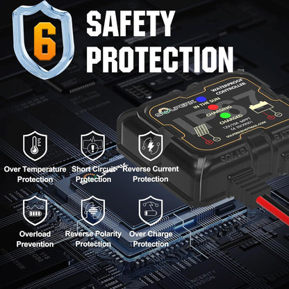 SOLPERK 50W Solar Batery Charger Solar Battery Maintainer + Upgrade 10A MPPT Charge Controller + Adjustable Mount Bracket for Car RV Boat Motorcycle,12V Solar Panel Kit Trickle Charging