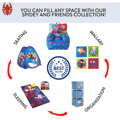 Disney Jr. Spidey and His Amazing Friends Pop Up Storage and Laundry Hamper, 21" H x 13.5" W X