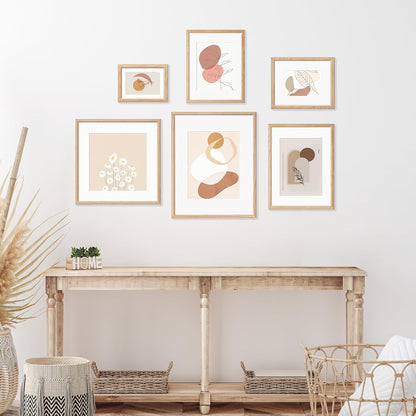 16x16 Picture Frame Set of 4 Natural Solid Oak Photo Frames with 12x12 Removable Mat Wall Hanging Large Handcrafted Frame with HD Plexiglass Wall and Tabletop Display Large Poster Frame