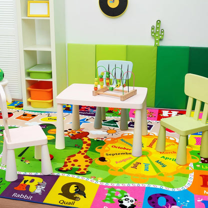 9x12 Washable Area Rug, Educational and Fun Kids Rug for Classroom Playroom Living Room Bedroom, Learning and Safe Playmat with ABC Alphabet Animals,Baby Toddler Children Play Mat