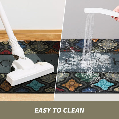 Durable Heavy Duty Front Door Mat - 24"x36" Large Outdoor Welcome Mat Non-Slip Rubber Entrance Door Mat Apply to Home High Traffic Area,Porch, Patio, Farmhouse，Entryway Floor Mats