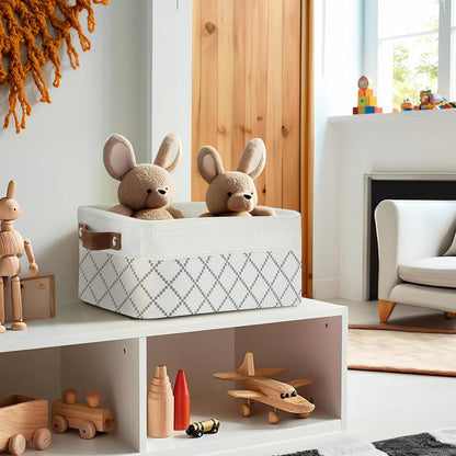 DECOMOMO Small Storage Basket, Closet Storage Bins, Baskets for Organizing Shelves (White Check, Small - 6 Pack)