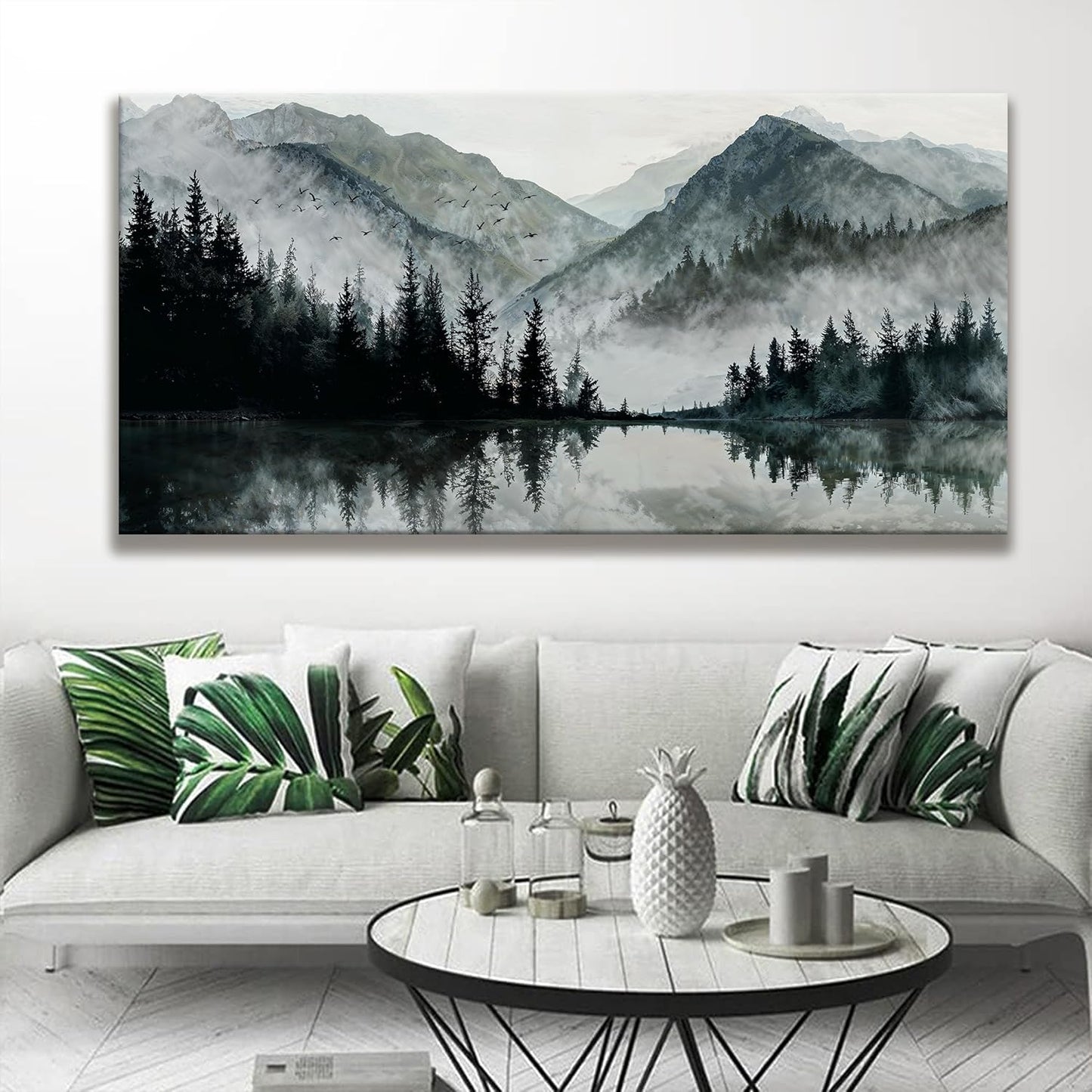 Modern Wall Art Natural Home Wall Decorations Canvas Art Wall Decor Prints Mountain Lake View Landscape Large Wall Art For Living Room Bedroom Kitchen Office Artwork Decor 29"×58"