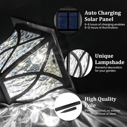 GIGALUMI Solar Lights Outdoor Waterproof, 6 Pack LED Solar Garden Lights, Solar Lights for Outside, Garden Decor for Yard, Patio, Landscape, Planter, Walkway (Cold White)