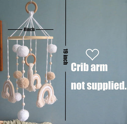 Neutral Boho Rainbow Baby Mobile for Crib Mobile Nursery DéCor