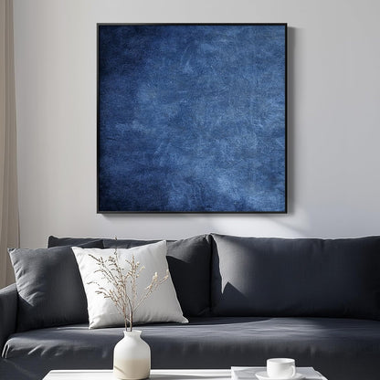 Large Framed Navy Blue Modern Abstract Wall Art for Living Room, Canvas Paintings Artwork for Walls, Minimalist Blue Art Prints Pictures for Hallway, Bedroom, Office Wall Decor -30x30 Inch