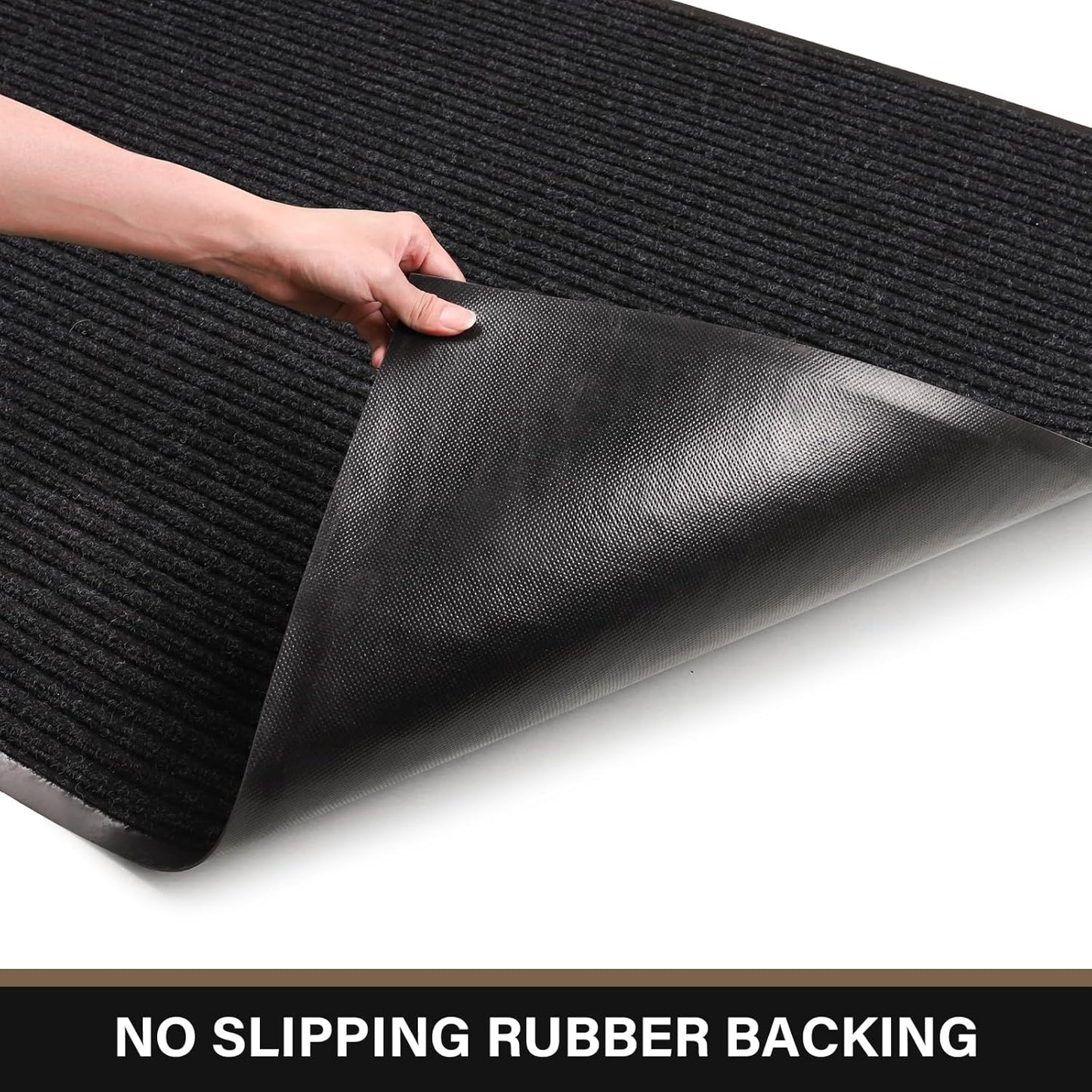 Large Front Door Mat, 72" x 48" Durable Front Doormat, Heavy Duty Large Welcome Door Matt for Home Entrance, No Slip Rubber Low Profile Door Mats for High Traffic Area