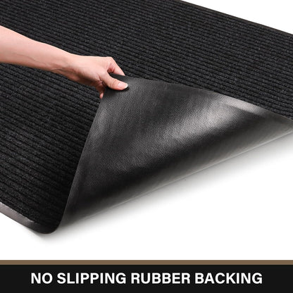 Large Front Door Mat, 72" x 36" Durable Front Doormat, Heavy Duty Large Welcome Door Matt for Home Entrance, No Slip Rubber Low Profile Door Mats for High Traffic Area