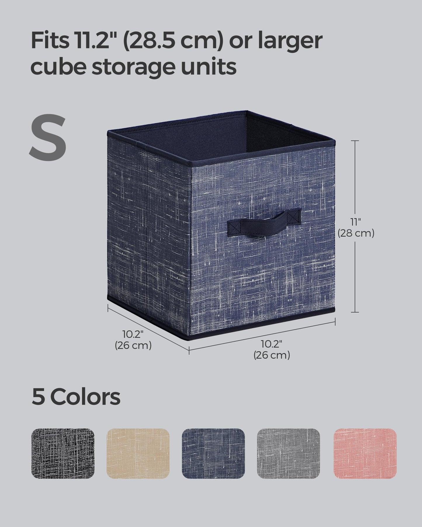 SONGMICS Storage Cubes, Set of 8, 11-Inch Foldable Closet Organizers