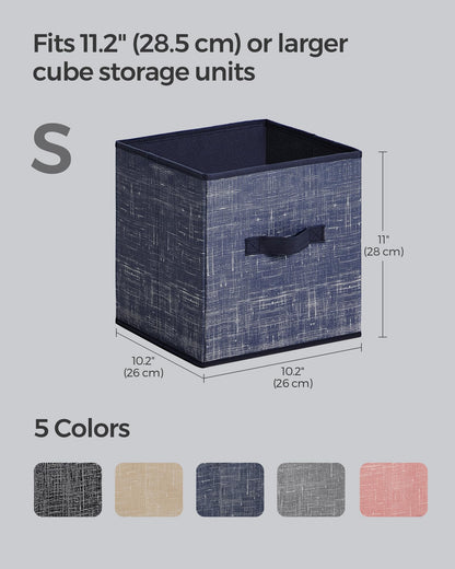 SONGMICS Storage Cubes, Set of 8, 11-Inch Foldable Closet Organizers
