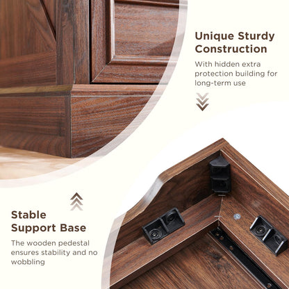 Farmhouse 9 Drawer Dresser for Bedroom, 36 Inch Tall Modern Dresser TV Stand with Large Drawers & Bar Handles, Rustic Wood Chest of Drawers for Bedroom, Living Room, Hallway, Brown