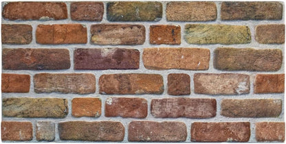 Dundee Deco 3D Wall Panels Faux Brick - Cladding, Brown Beige Stone Look Wall Paneling, Styrofoam Facing for Living Room, Kitchen, Bathroom, Balcony, Bedroom, Set of 5, Covers 27 sq ft