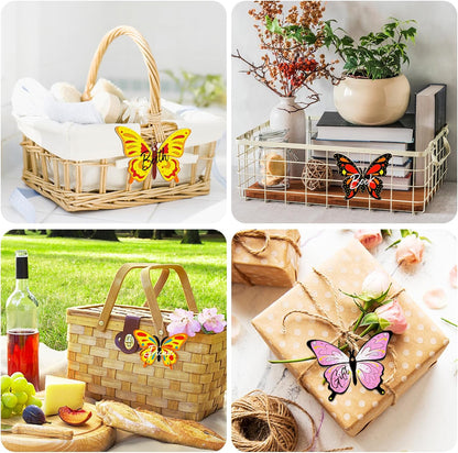 80PCS Wooden Spring Ornaments to Paint Butterfly Cutouts, 8 Styles DIY Blank Unfinished Wood Butterfly Cutouts Ornament for Home Crafts Hanging Decorations