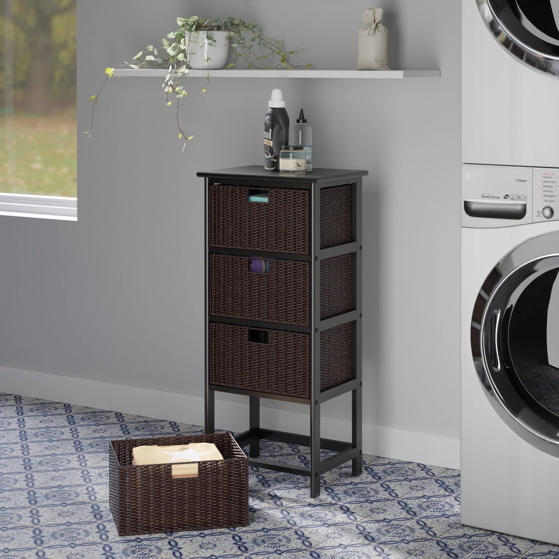 Winsome Omaha Home Storage Rack with 4 Baskets