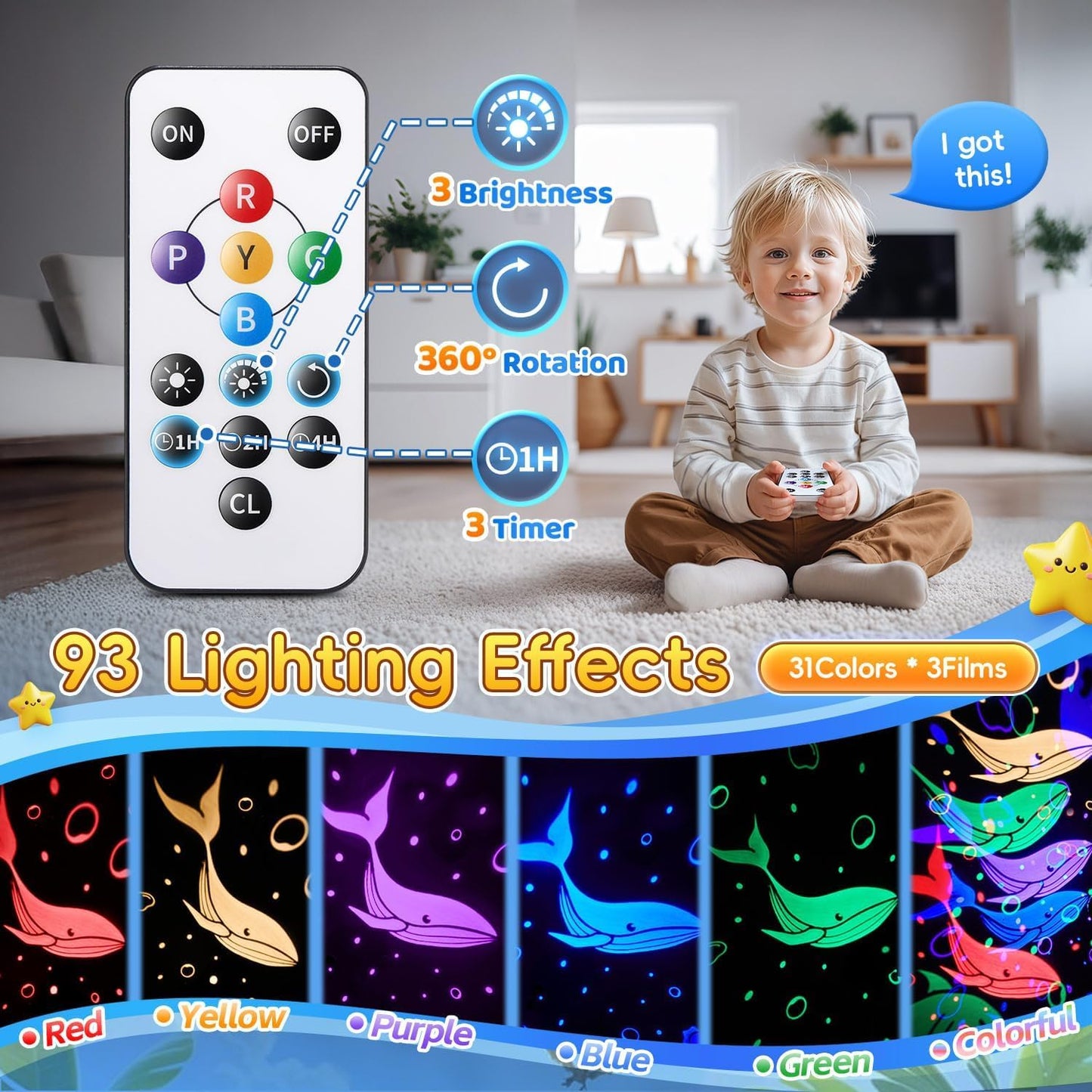 Baby Sound Machine Night Light Projector | 15 Sleeping Sounds & 3D Films | 31Colors & Remote Control | Toddler Night Light for Kids, Baby White Noise Machine, Sound Machine baby, Egg Light for Nursery