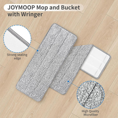 10Pcs Joymoop Mop Replacement Pads, 13 * 4.9'' Universal Mop Pads Mop Head Refills Washable Wet Mop, Compatible with Most 11-13” Size Mops，