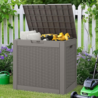 NUNU LAB 31 Gallon Outdoor Storage Box Waterproof,Indoor Outside Deck Boxes,Backyard Storage Bin For Package Delivery,Garden Tools,Patio Cushions,Pool Accessories,Storage Bench Lockable Lid