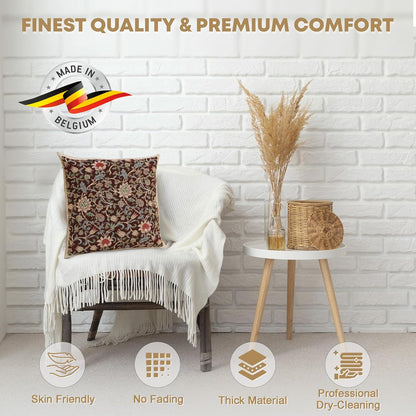 Charlotte Home Furnishings Throw Pillow Covers 16x16 in, Damson Blue Decorative Couch Pillow Cover, Boho Decor European Tapestry Cushion Cases, Living Room Cozy Home Decor, Jacquard Woven Soft Cotton