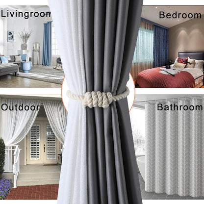 Fenghuangwu 4Pack Magnetic Curtain Tiebacks – Bohemian Style Handmade Woven Tie-Backs for Drapes,Elegant Exquisite Knot Holdbacks,Outdoor Boho & Modern Home Decor-Cotton