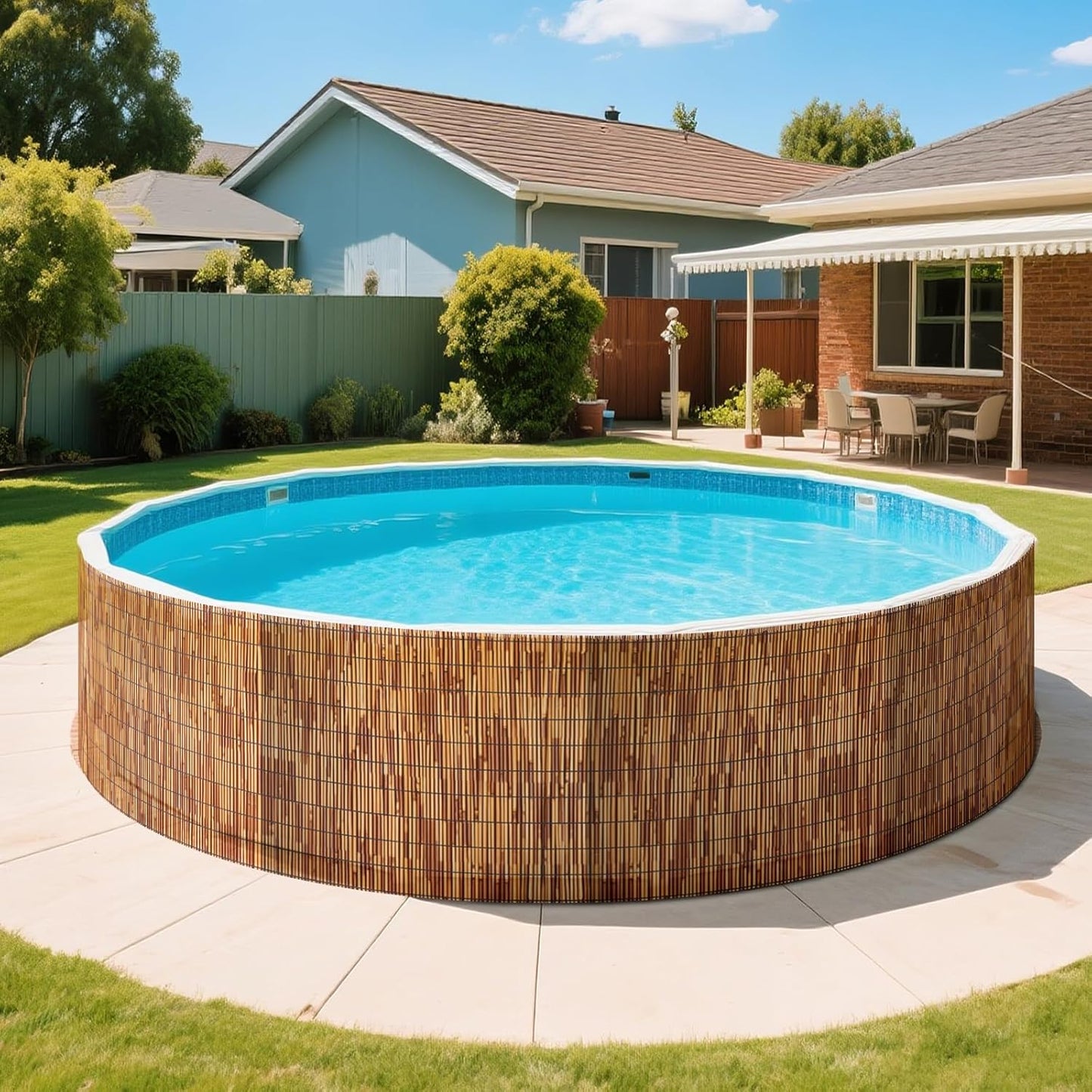 ZNCMRR Natural Reed Fencing Rolls,4FT X 16.4FT Reed Screen Curtain Balcony Reed Fence for Outdoor Backyard Patio（Brown）