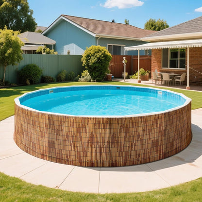 ZNCMRR Natural Reed Fencing Rolls,4FT X 16.4FT Reed Screen Curtain Balcony Reed Fence for Outdoor Backyard Patio（Brown）