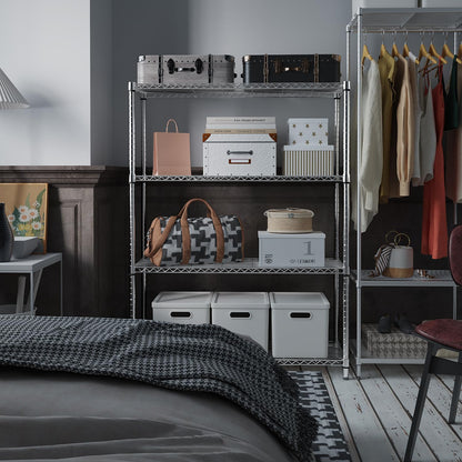 IZEUK 1400 LBS Garage Chrome Shelving Wide Storage Shelves 4 Tier Adjustable Heavy Duty Metal Wire Rack Standing Shelf Unit for Kitchen Office College Dorm Garage Warehouse 15.8" x 45.8"x 59.4"