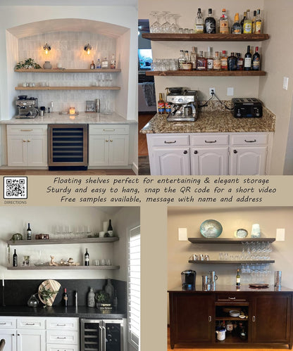 joelsantiques - 72 Inch Wooden Floating Shelves for Wall - 72x8x2 in - Made of Natural Wood - Long FWall Shelves for Bedroom - Perfect for Living Room, Kitchen - Made in USA - Beige