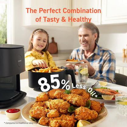 COSORI Air Fryer Pro 9-in-1, Compact 5QT, 450℉: Half Time & Chef-Grade Cook, One-Wipe Clean Glass Panel, 130+ In-App Recipes with Nutritional Info, Nonstick & Dishwasher-Safe Basket, Ceramic, Gray