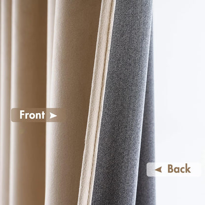 MIULEE Camel Beige Velvet Curtains Thermal Insulated Blackout Curtain Drapes for Bedroom Living Room Darkening 90 Inches Long Curtains Panels Rod Pocket Set of 2