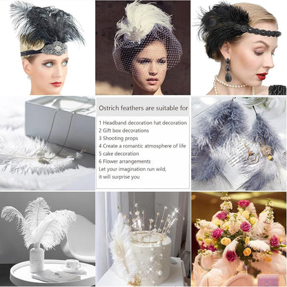 THARAHT Blue Ostrich Feathers 24pcs Natural Bulk 10-12Inch 25cm-30cm for Crafts Wedding Party Centerpieces Easter Gatsbi and Home Decoration Feathers