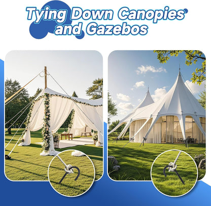 Rebar Stakes 12 inches 34-Pack Ground Stakes Heavy Duty J Hook Tent Stakes for Outdoor Decorations and Inflatables, Metal Yard Stakes for Fencing and Gardening, Gazebo and Swing Set Anchors