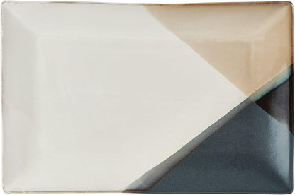 Gourmet Basics by Mikasa Caden Rectangular Serving Platter, 13.75 Inch, Multicolored