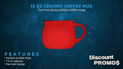 DISCOUNT PROMOS Glazed Campfire Coffee Mugs 12 oz. Set of 10, Bulk Pack - Perfect for Coffee, Tea, Espresso, Hot Cocoa, Other Beverages - Red