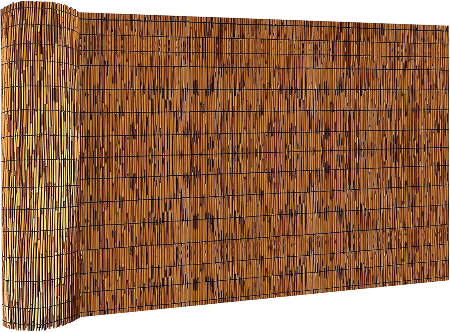 Bamboo Privacy Fence, Decorative Bamboo Fence Rolls 6 Feet High, Light Russet Reed Screens Outdoor for Patio Garden Backyard Balcony, 6 x 10 FT