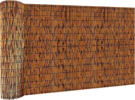 Bamboo Privacy Fence, Decorative Bamboo Fence Rolls 6 Feet High, Light Russet Reed Screens Outdoor for Patio Garden Backyard Balcony, 6 x 10 FT